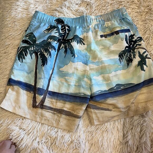 NWT Franks Swim Trunks Men's Blue Floral Tropical Tahiti Print Medium MSRP $89 - Picture 8 of 8